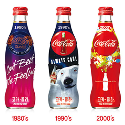 코카콜라 100주년 헤리티지 시리즈(1980년,90,2000년)(유리병