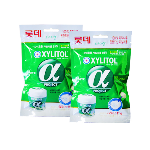 롯데 자일리톨 ∝알파 리필(1+1)2봉지(73g+25g보너스)
