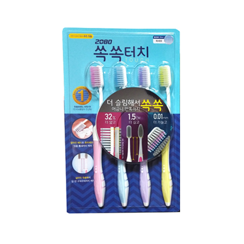 2080칫솔 쏙쏙터치 미세모(4입)