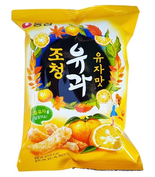 농심 조청유과 유자맛 80g
