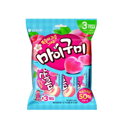 오리온 마이구미 복숭아3입 165g   