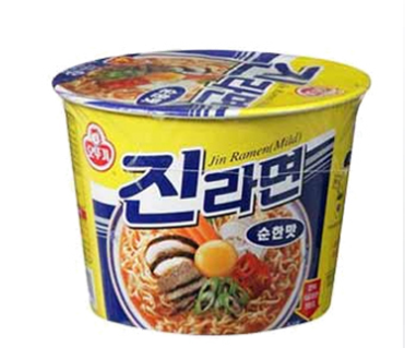 (임박할인) 오뚜기 진라면 순한맛 큰컵라면 大 (낱개)