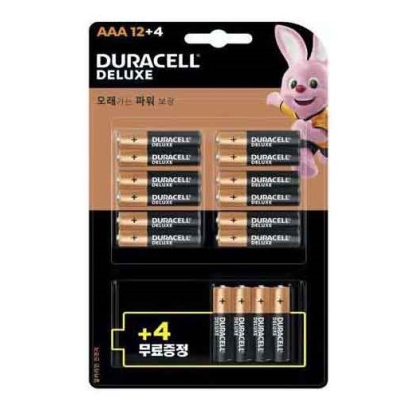 듀라셀 디럭스 알카라인 건전지 AAA 16개입(12입+4입)