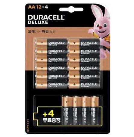 듀라셀 디럭스 알카라인 건전지 AA 16개입(12입+4입)