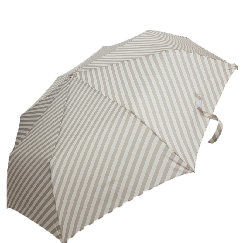 크리스찬 오자르 사선줄무늬 3단우산 (베이지컬러)