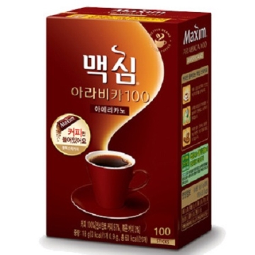 맥심 아라비카100 아메리카노 커피만들어있어요 블랙스틱커피 100T