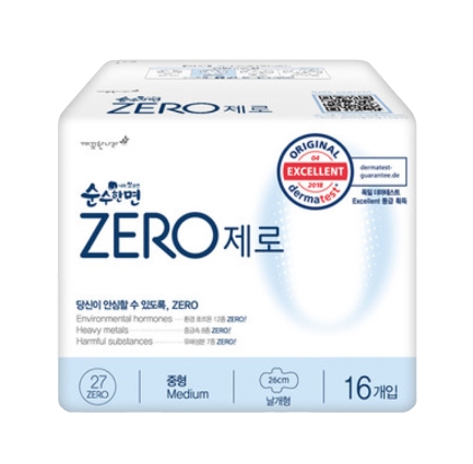 깨끗한나라 순수한면 ZERO 날개형 중형 16개입 
