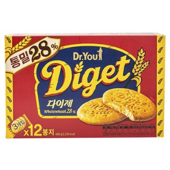 오리온 통밀28% 닥터유 다이제 3개입x12봉지