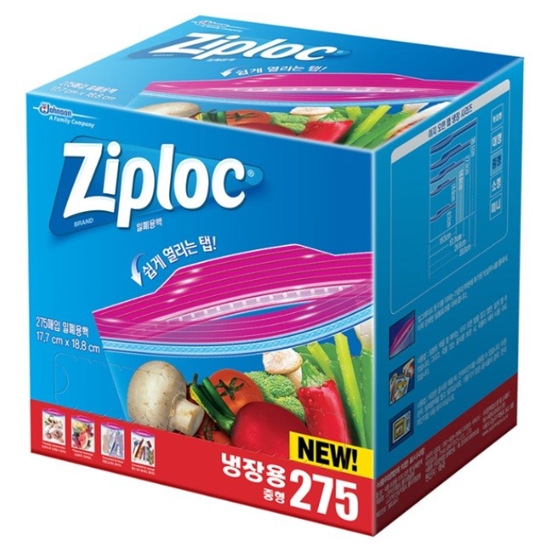 ◈지퍼락 Ziploc 스마트 지퍼백 대용량 중형 275개입