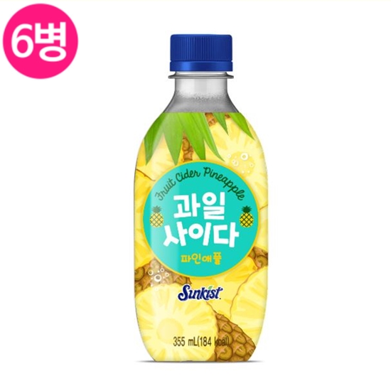 썬키스트 과일사이다 파인애플 380ml x 6PET