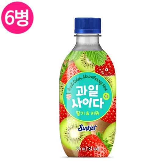 썬키스트 과일사이다 딸기키위 380ml x 6PET