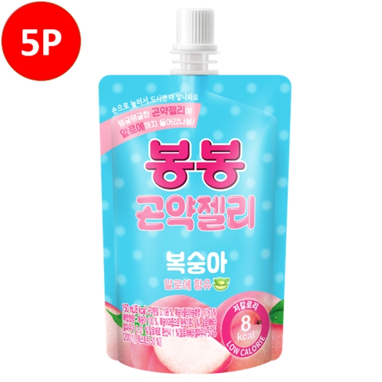 저칼로리 봉봉 곤약젤리 복숭아맛 150ml x 5p