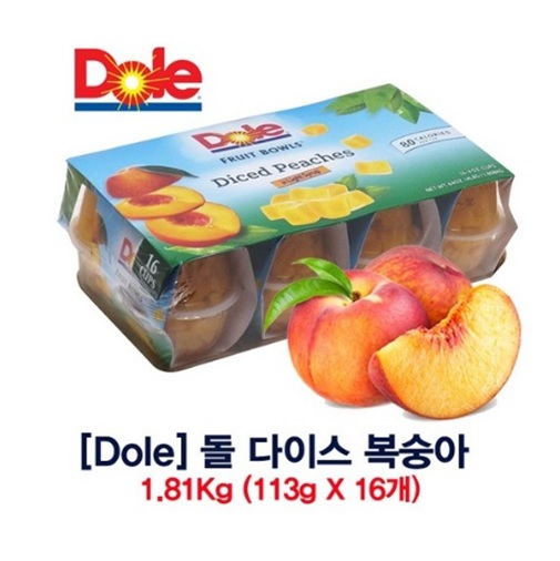 ◈Dole 돌 다이스 복숭아 컵 113g x 16컵
