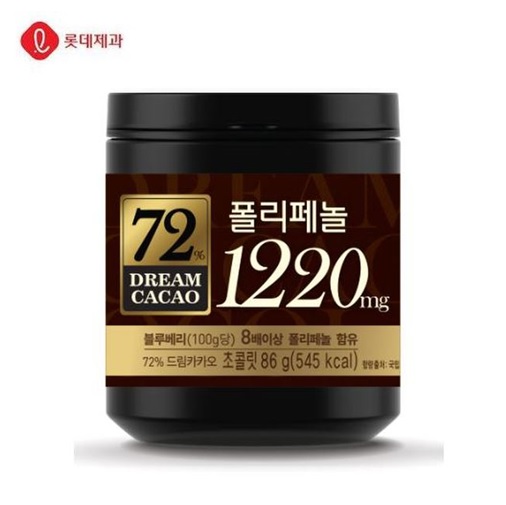 3500 롯데 드림카카오 72% 폴리페놀 1,220mg (통)86g