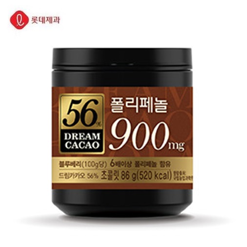3500 롯데 드림카카오 56% 폴리페놀 900mg (통)86g