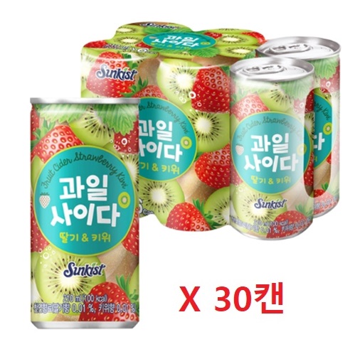 (40%할인) 썬키스트 과일사이다 딸기&키위 210ml x 30캔(BOX)