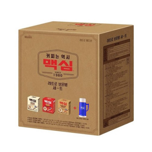 맥심 커피믹스 레트로 보온병 에디션 150T(보온병 랜덤)