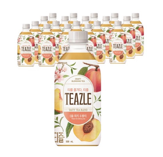 웅진 티즐(TEAZLE) 피치 우롱티 500ml x 20개