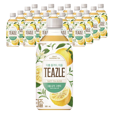 웅진 티즐(TEAZLE) 유자 그린티 500ml x 20개