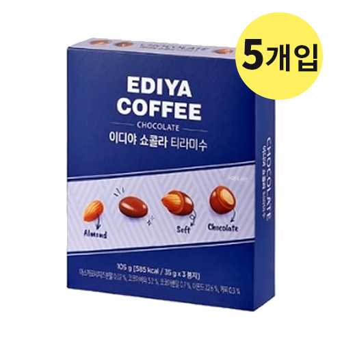 (특가)이디야 쇼콜라 티라미수 초콜렛 105g x 5개 