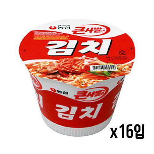 농심 김치 큰사발 컵라면 大 (BOX 16개) 