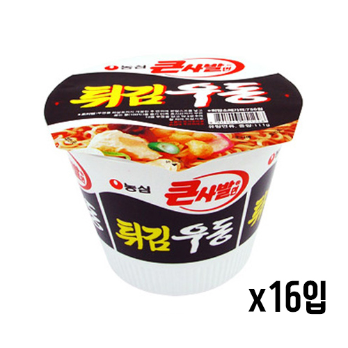 농심 튀김우동 큰사발 컵라면 大 (BOX 16개) 