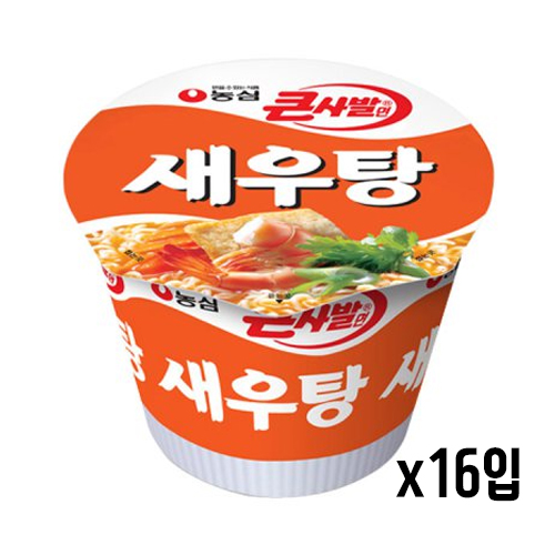 농심 새우탕 큰사발 컵라면 大 (BOX 16개) 