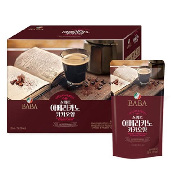바바 스위트 아메리카노 카카오향커피 230ml x 10팩(빨대포함)
