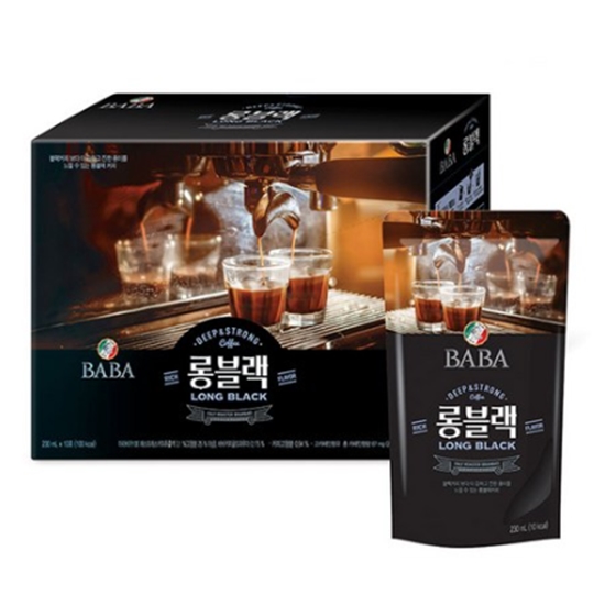 바바 롱블랙커피 230ml x 10팩(빨대포함)
