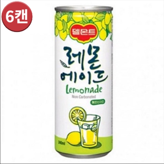 롯데칠성 델몬트 레몬에이드 240ml x 6캔