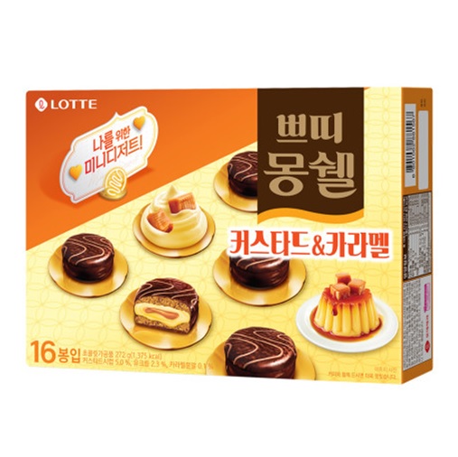 5000 롯데 쁘띠 몽쉘 커스타드&카라멜 16봉입
