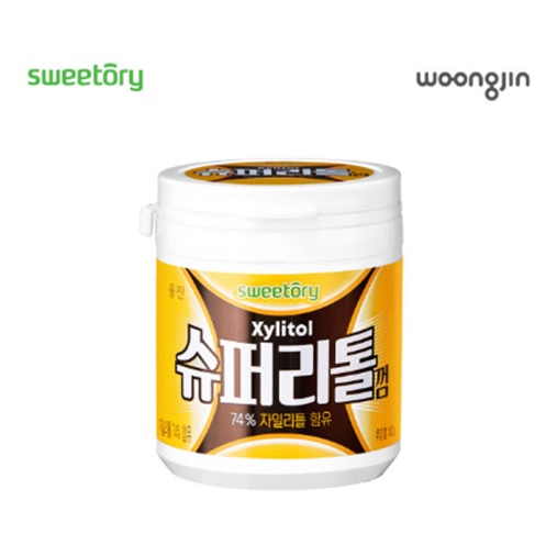 (50%할인) 웅진 자일리톨 스위토리 슈퍼리톨 껌(원통) 100g