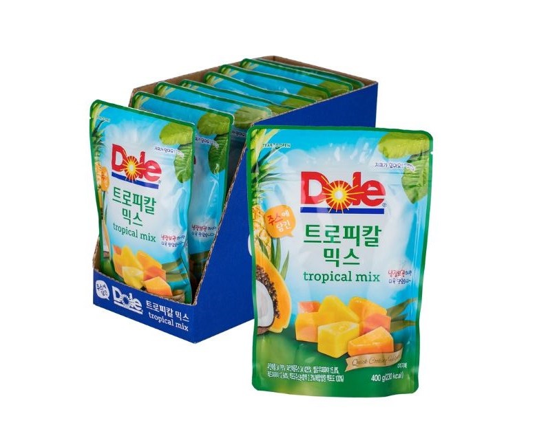 Dole 돌 리얼후르츠 주스파우치 400g x 8개 - 트로피칼믹스