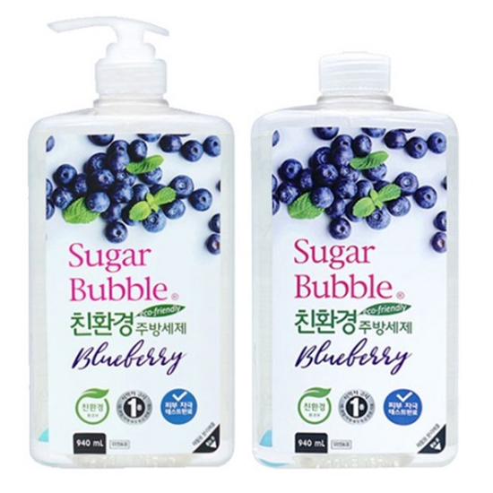 슈가버블 블루베리 주방세제1kg (본품) + 용기리필1kg
