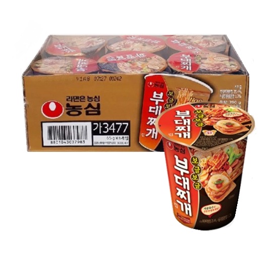 농심 보글보글 부대찌개 컵라면 小 65g * 6개입(소용량)