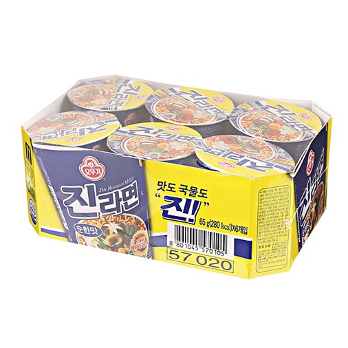 오뚜기 진라면 순한맛 컵라면 小 65g * 6입 (소용량)