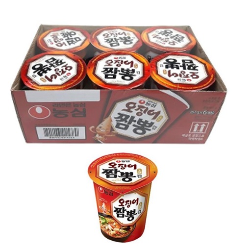 농심 오징어짬뽕 컵라면 小 67g*6개 (소용량) 