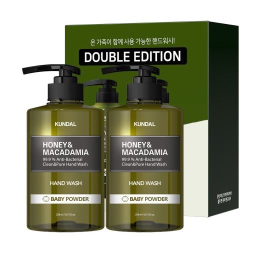 쿤달 허니 앤 마카다미아 클린 앤 퓨어 핸드워시 2개[베이비파우더]