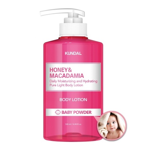 쿤달 허니 앤드 마카다미아 퓨어 바디로션 베이비파우더, 500ml,