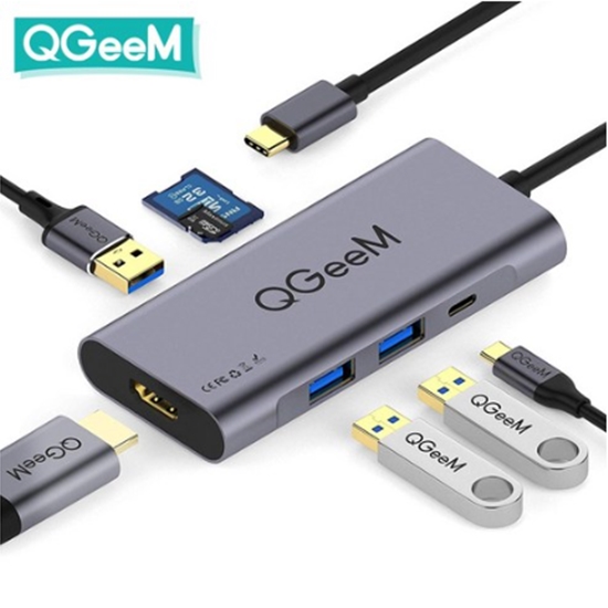 QGeeM 큐짐 USB C타입 7in1 HDMI 멀티허브