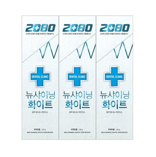 2080 뉴샤이닝화이트 치약 120g x 3입