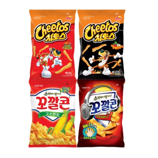 롯데 스낵 4번들 188g(치토스2,꼬깔콘2)