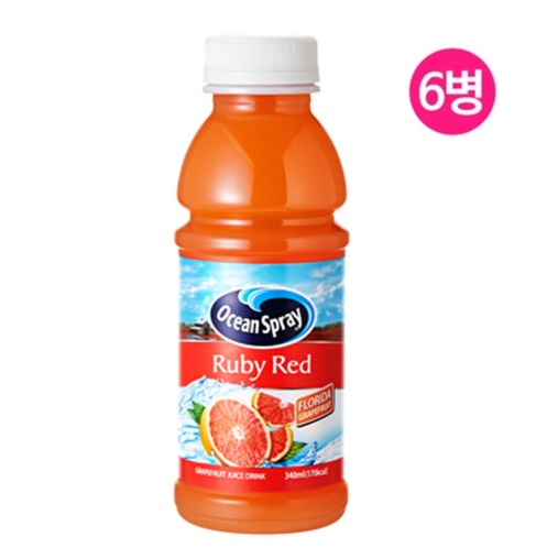 Ocean Spray 오션스프레이 루비레드 자몽주스 340ml x 6PET