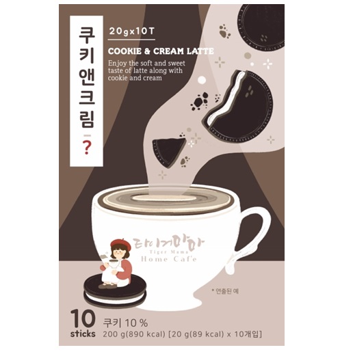 (40%할인) 타이거마마 홈카페 쿠키앤크림라떼 10T