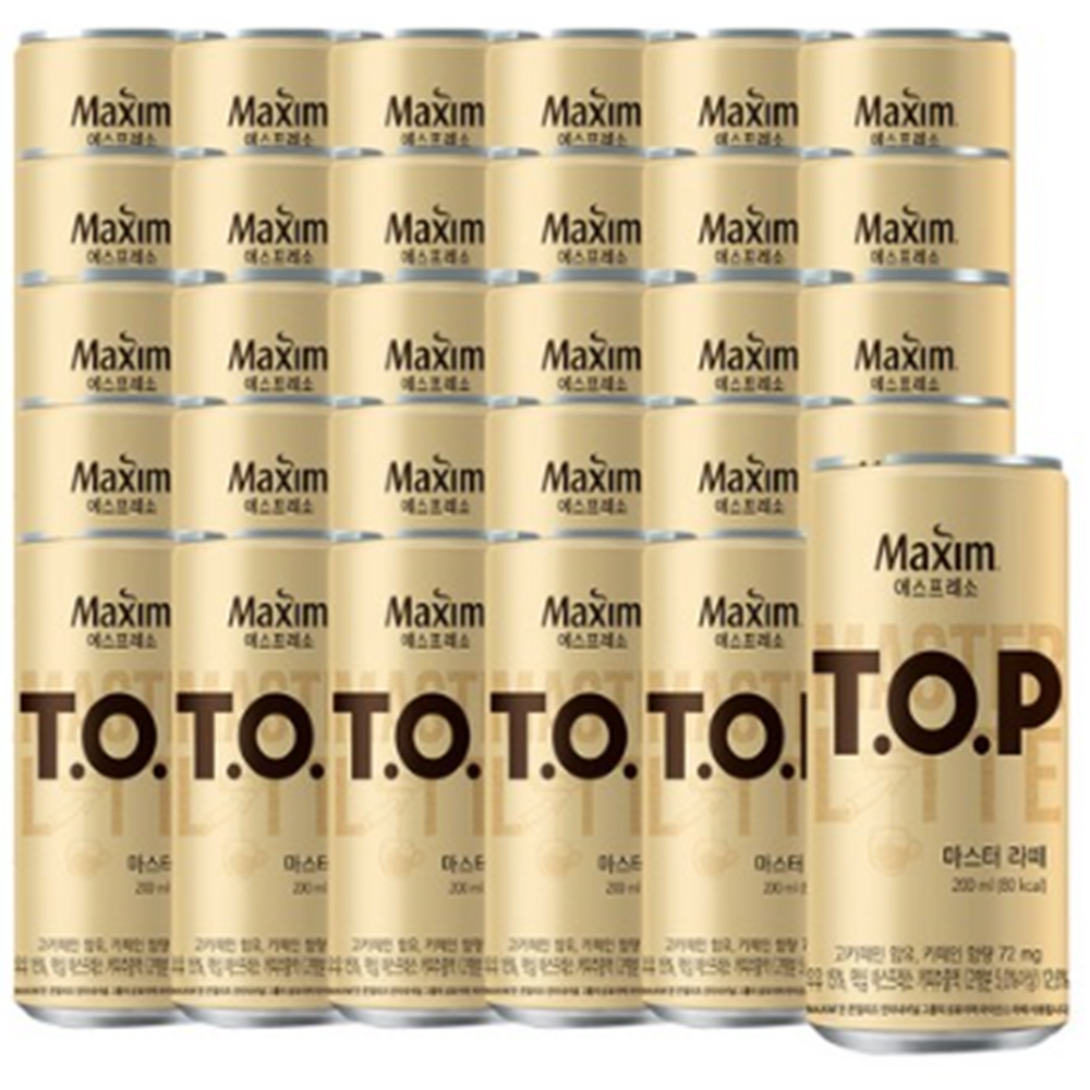 [박스]TOP 마스터 라떼 200ml x 36캔