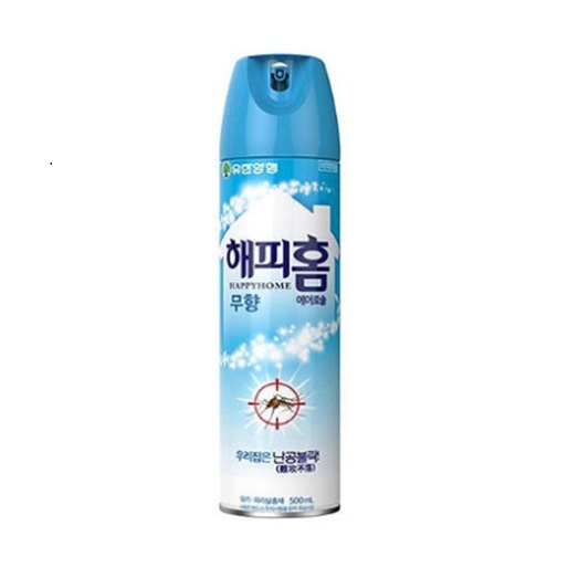 유한양행 모기약 해피홈 에어로솔 무향 500ml