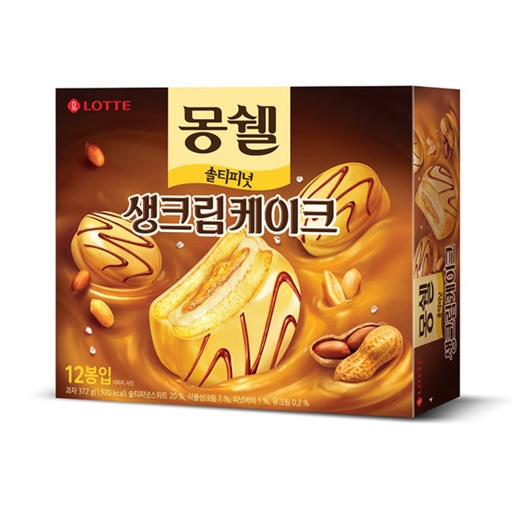 6000 롯데 몽쉘 솔티피넛 생크림 케이크 372g