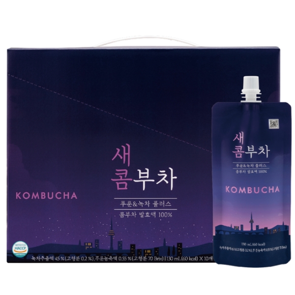 새콤부차 푸른&녹차 플러스 130g x 10개