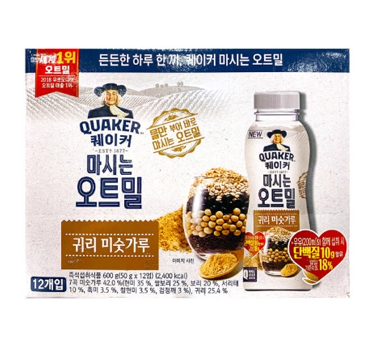 ◈퀘이커 마시는 오트밀 귀리미숫가루 12개입