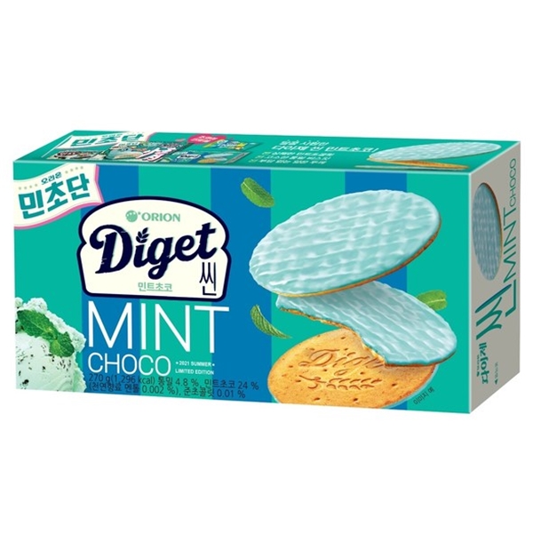 오리온 민초단 다이제 씬 민트초코 30g x 9봉지